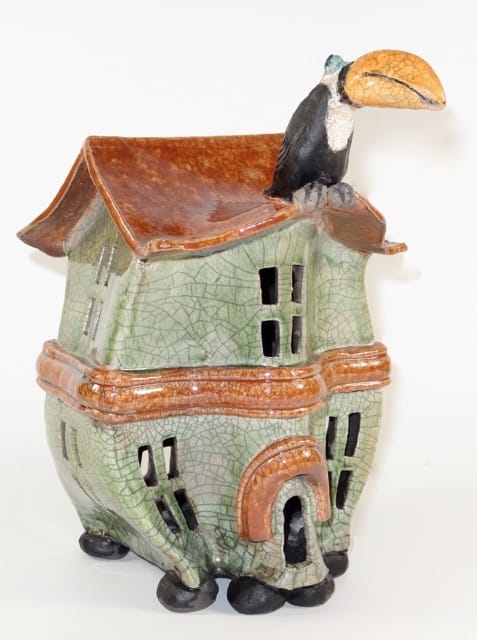 Raku pottery artwork by Sue Kerr